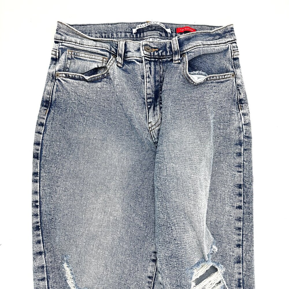 Celebrity Pink The Eleven Distressed‎ Straight Women's size 9 Blue Denim Jeans - Picture 2 of 5